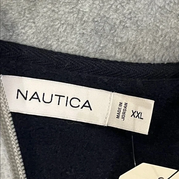 Nautica Nautex Fleece 1/4 Zip Sweatshirt Shirt gray blue new Mens Size XXL - Picture 11 of 14
